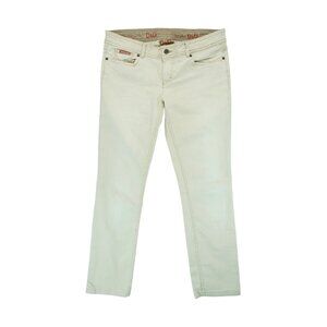 Vintage‎ Dolce & Gabbana D&G Beige Distress Bootcut Y2K Jeans Size 29 Very Tight